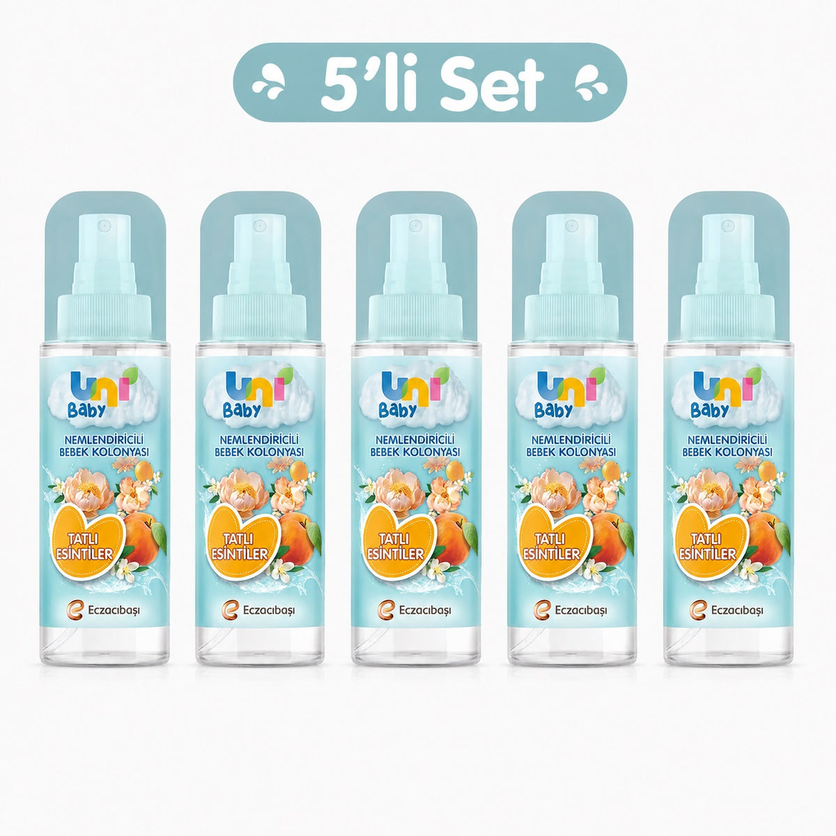 Uni Baby Bebek Kolonyası 150ML Nemlendiricili - Tatlı Esintiler (5 Li Set)