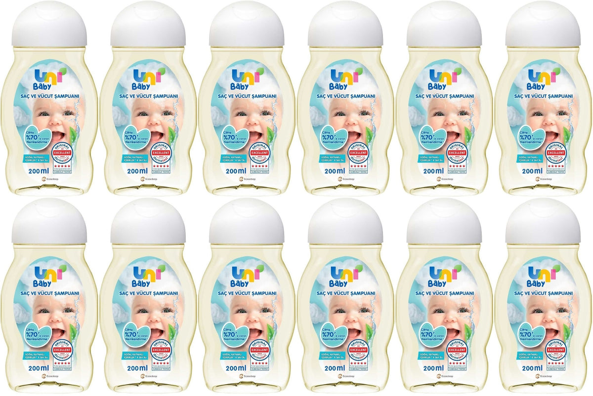 Uni Baby Bebek Saç ve Vücut Şampuanı 200ML Klasik (12 Li Set)