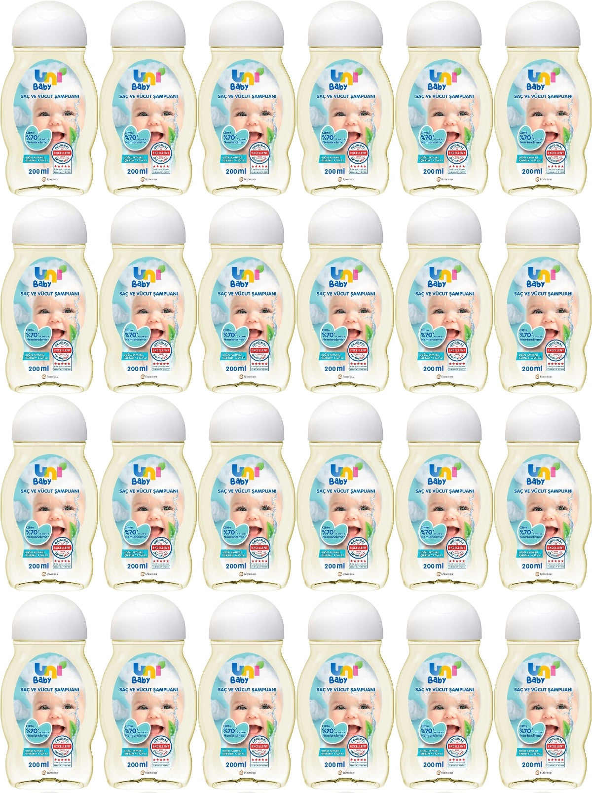 Uni Baby Bebek Saç ve Vücut Şampuanı 200ML Klasik (24 Lü Set)