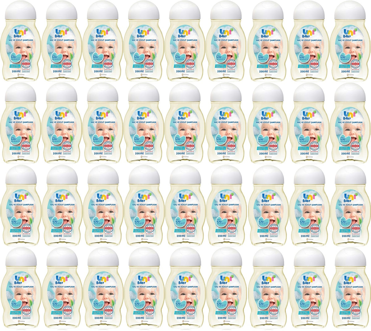 Uni Baby Bebek Saç ve Vücut Şampuanı 200ML Klasik (36 Lı Set)