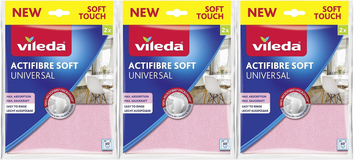 Vileda Actifibre Soft Universal New Soft Touch (Paket içi 2 Li) (3 Lü Set)