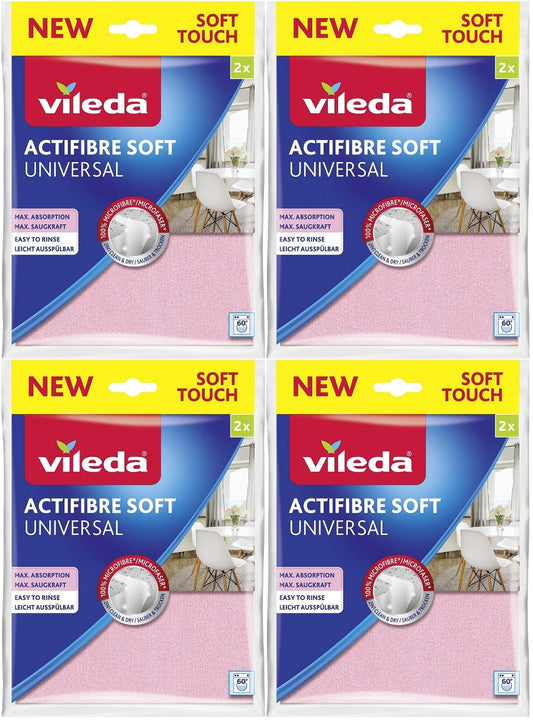 Vileda Actifibre Soft Universal New Soft Touch (Paket içi 2 Li) (4 Lü Set)