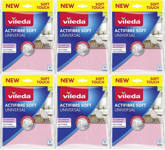Vileda Actifibre Soft Universal New Soft Touch (Paket içi 2 Li) (6 Lı Set)
