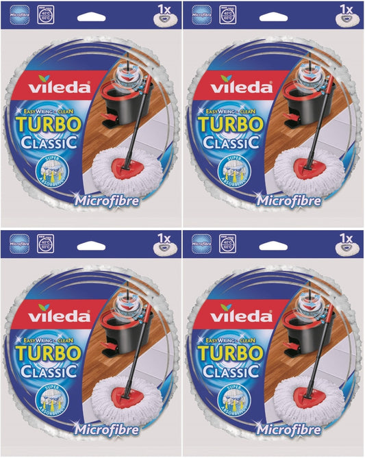Vileda Turbo Yedek Mop Paspas Ucu (%100 Mikrofiber) (4 Lü Set)