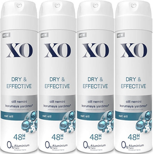 XO Deodorant 150ML Women-Kadın Dry & Effective (4 Lü Set)